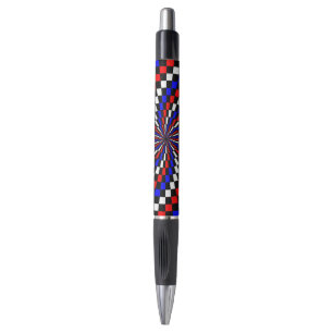 Red White Blue Chequered Spiral by Kenneth Yoncich