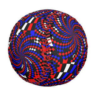 Red White Blue Chequered Spiral by Kenneth Yoncich Baseball