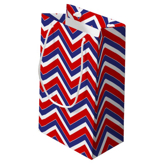 Red,White,Blue Chevron 1-GIFT BAG s (Back Angled)