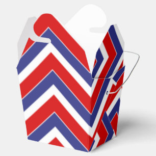 Red,White,Blue Chevron 1-PARTY FAVOR BOX,take out Favour Box