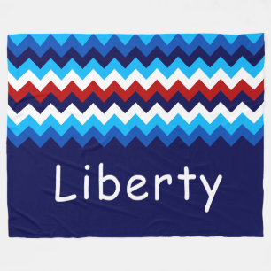 Red White Blue Chevron Custom Large Fleece Blanket
