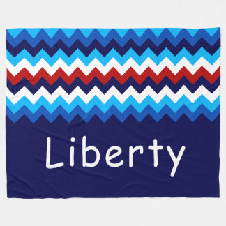Red White Blue Chevron Custom Large Fleece Blanket