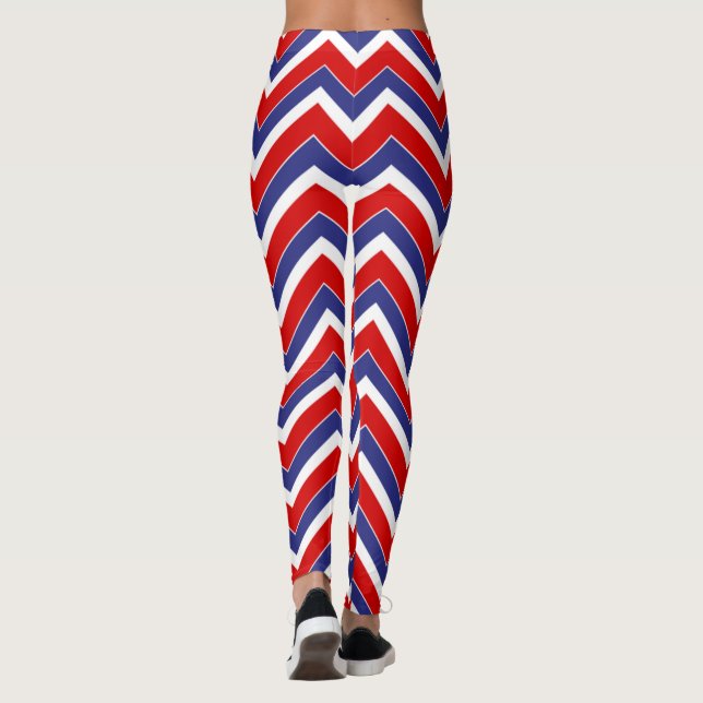 Red-White-Blue-Chevron-LEGGINGS Leggings (Back)