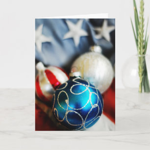 Red White & Blue Christmas Holiday Card