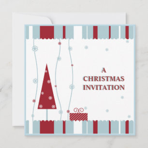 red white blue christmas invitation