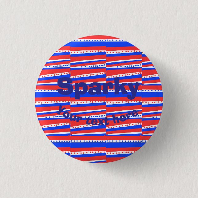 Red White Blue Circles Stripes 3 Cm Round Badge (Front)