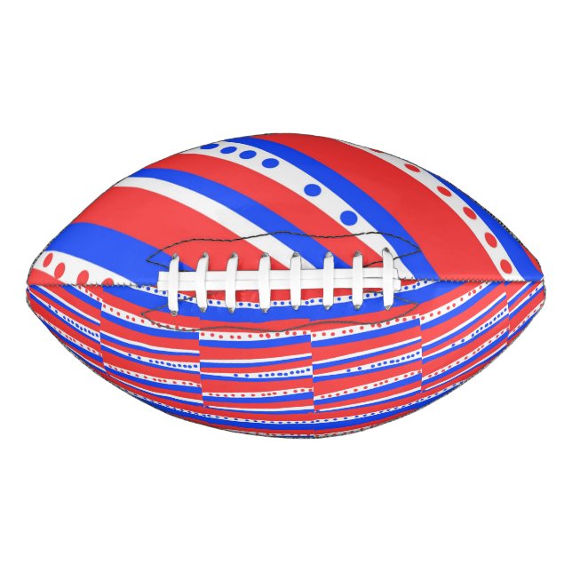 Red White Blue Circles Stripes Football (Front)