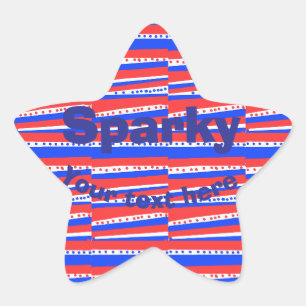 Red White Blue Circles Stripes Star Sticker