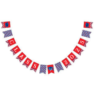 Red, White Blue Class of Graduation Hanging Banner