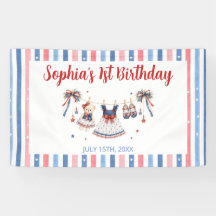 Red White & Blue Clothes Girl Birthday