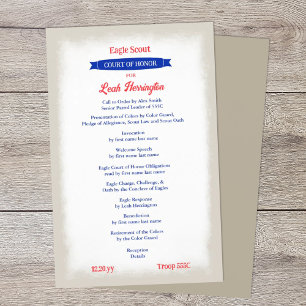 Red, White, Blue Court of Honor Program Flyer