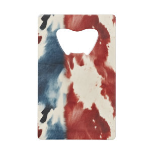 Red White Blue Cow Animal Print