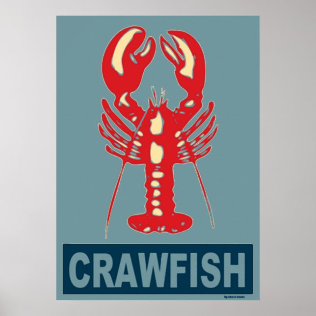 Red White Blue Crawfish Poster (Front)