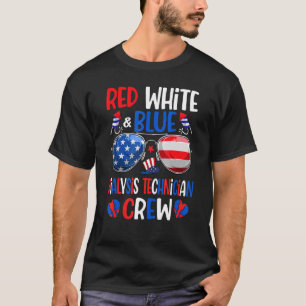 Red White Blue Dialysis Technician Crew 4th Of Ju T-Shirt