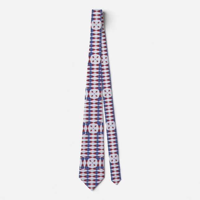 Red, White, & Blue Diamonds Tie (Front)