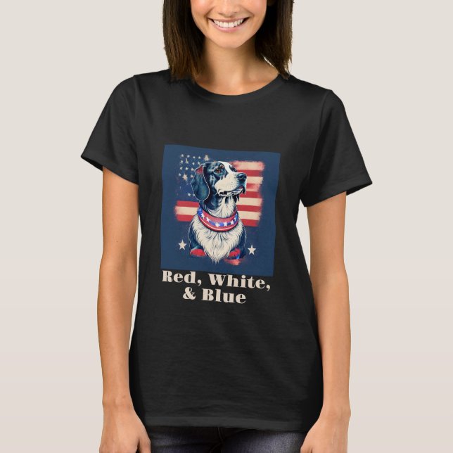 Red, White, & Blue Dog T-Shirt (Front)