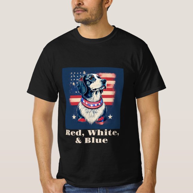 Red, White, & Blue Dog T-Shirt (Front)