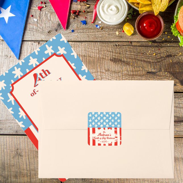 Red White & Blue Family Barbecue Square Sticker (Creator Uploaded)