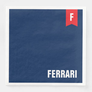 Red White & Blue Family Reunion Monogram Napkin