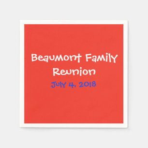 Red White Blue Family Reunion Napkin