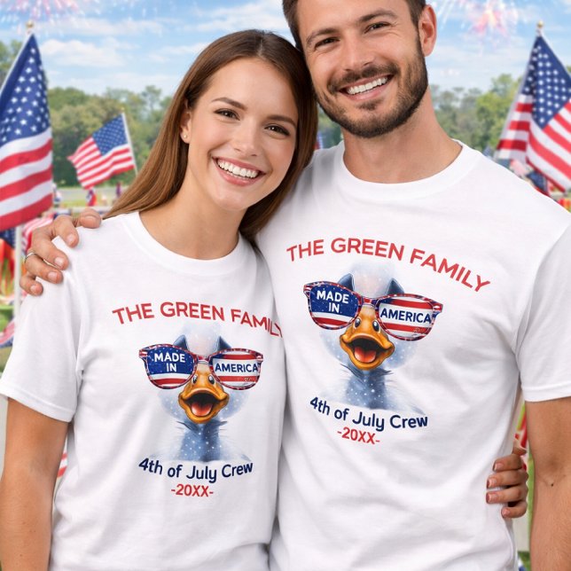 Red White Blue Fireworks 4th of July Family Crew  T-Shirt (Creator Uploaded)