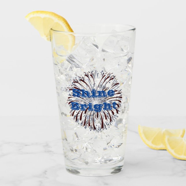 Red White Blue Fireworks Glass (Front Ice)