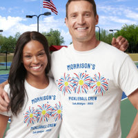 Red White Blue Fireworks July 4th Pickleball Party
