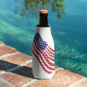 Red White Blue Flag Design Bottle Cooler