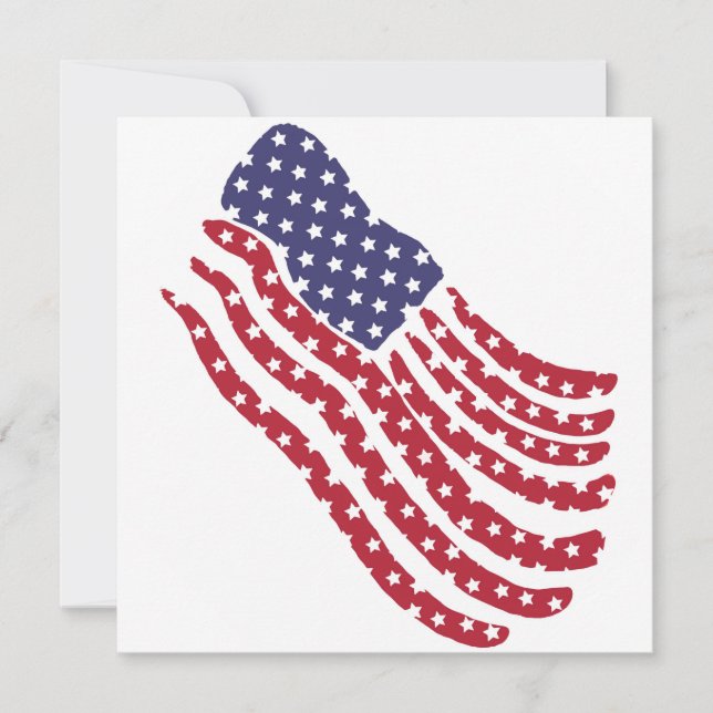 Red White Blue Flag Design Holiday Card (Front)