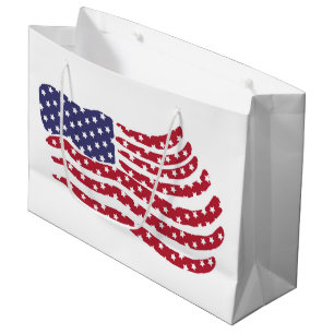 Red White Blue Flag Design Large Gift Bag