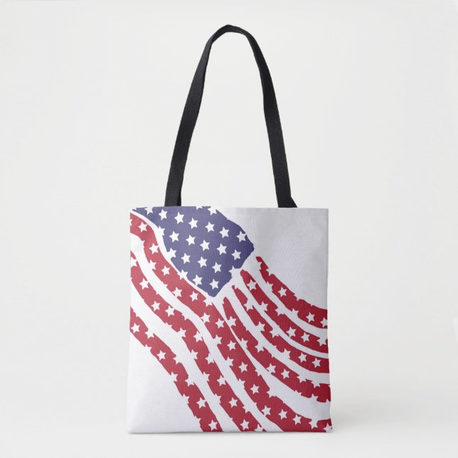 Red White Blue Flag Design Tote Bag (Front)