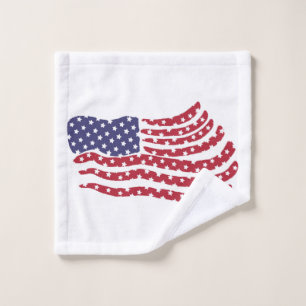 Red White Blue Flag Design Wash Cloth