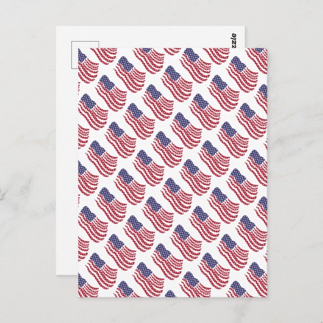 Red White Blue Flag Pattern Design Postcard (Front/Back)