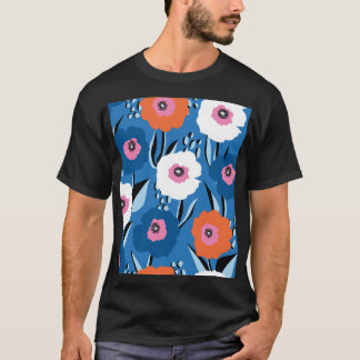 Red White Blue: Floral Scandinavian. T-Shirt