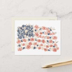 Red White Blue Flowers Postcard