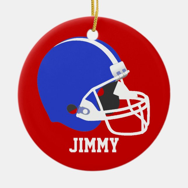 Red, White, & Blue Football Helmet Ornament (Front)
