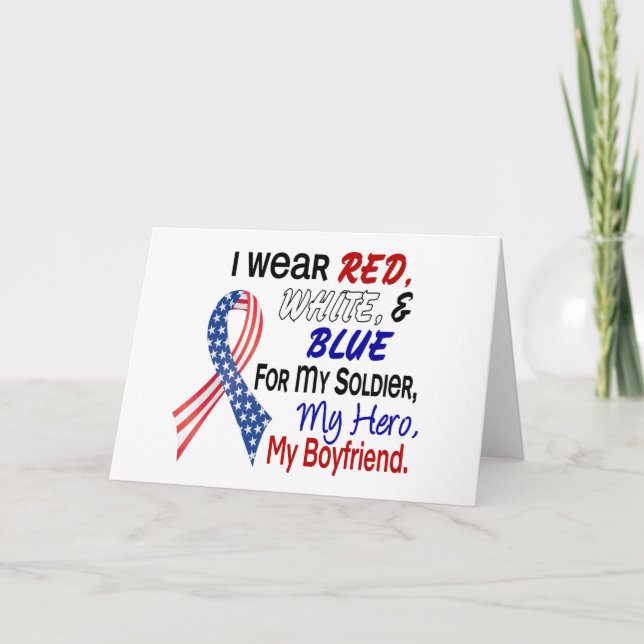 Red White Blue For My Boyfriend Card (Front)