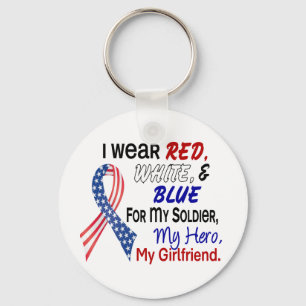 Red White Blue For My Girlfriend Key Ring