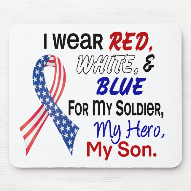 Red White Blue For My Son Mouse Pad (Front)