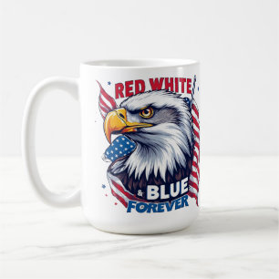Red White & Blue Forever American Flag Patriotic Coffee Mug