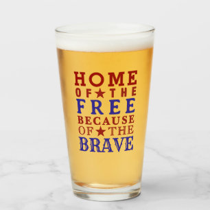 Red White Blue Fourth Of July Beer Glass