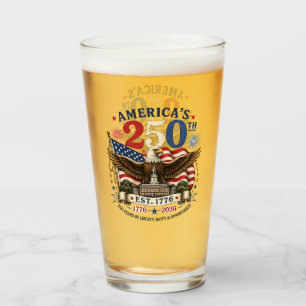 Red White Blue Fourth Of July Beer Glass