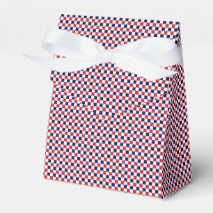 Red,White,Blue Gingham-PARTY FAVOR BOX, tent Favour Box