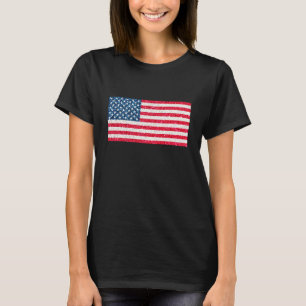 Red White Blue Glitter Patriotic American USA Flag T-Shirt