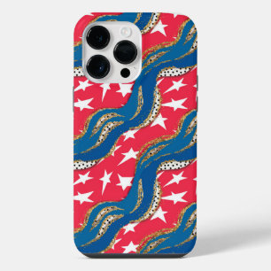 RED WHITE BLUE GOLD PATRIOTIC STARS STRIPES iPhone 14 PRO MAX CASE