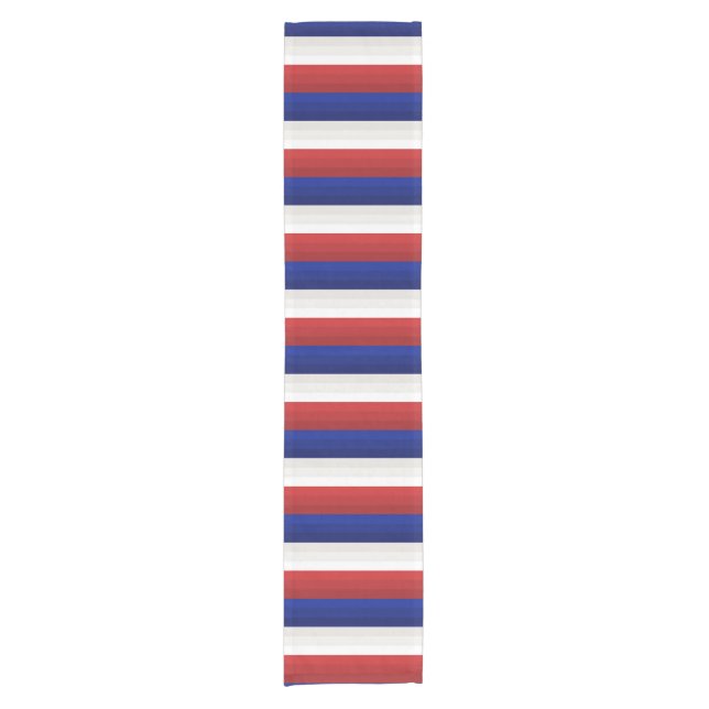 Red White Blue Gradient Stripes Tablecloth (Front)