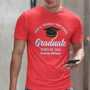 Red White Blue Graduate Custom 2023 Graduation T-Shirt