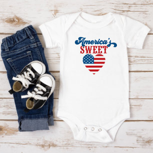 Red White Blue Heart America's Sweetheart Bodysuit