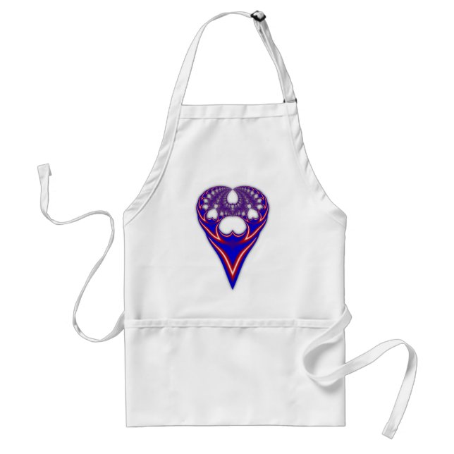 Red White & Blue Heart Fractal Apron (Front)