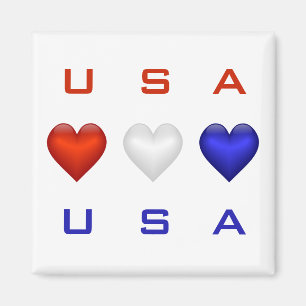 Red White & Blue hearts Magnet